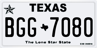 TX license plate BGG7080