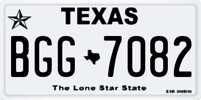TX license plate BGG7082