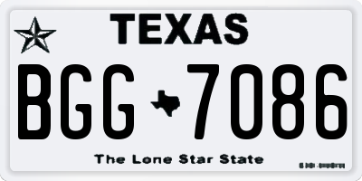 TX license plate BGG7086
