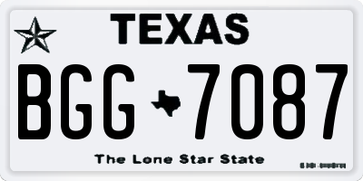 TX license plate BGG7087