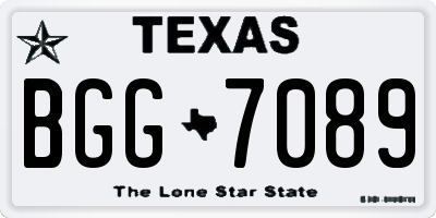 TX license plate BGG7089