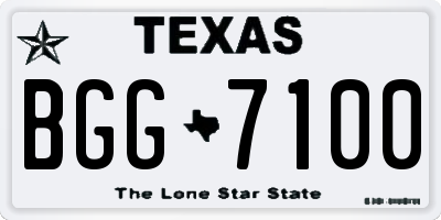 TX license plate BGG7100