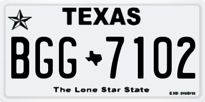 TX license plate BGG7102