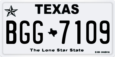 TX license plate BGG7109