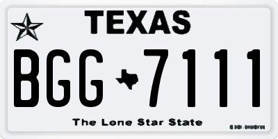 TX license plate BGG7111