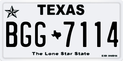 TX license plate BGG7114