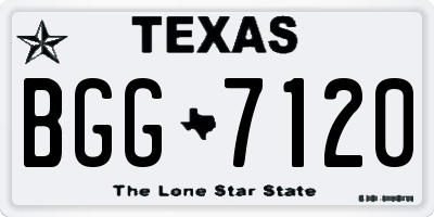 TX license plate BGG7120