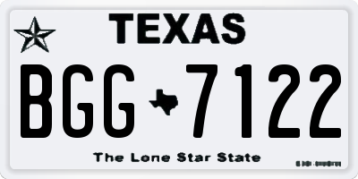 TX license plate BGG7122