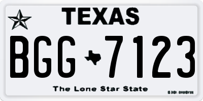 TX license plate BGG7123