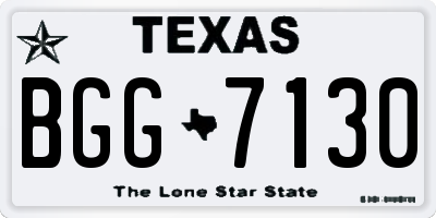 TX license plate BGG7130
