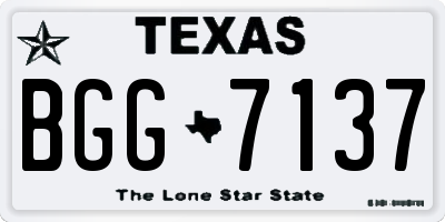 TX license plate BGG7137
