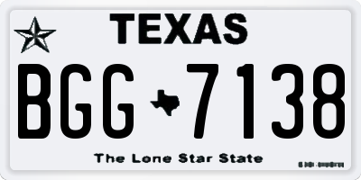 TX license plate BGG7138