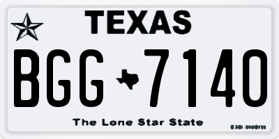 TX license plate BGG7140