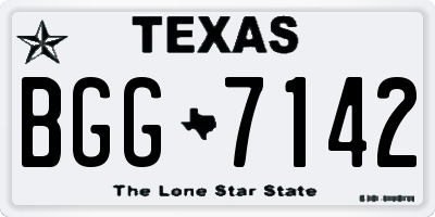 TX license plate BGG7142