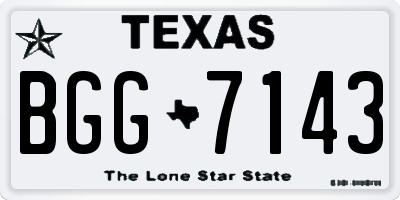 TX license plate BGG7143
