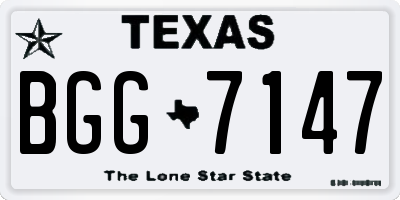 TX license plate BGG7147