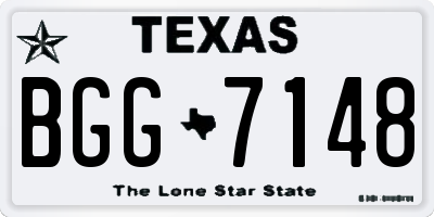 TX license plate BGG7148