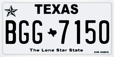 TX license plate BGG7150