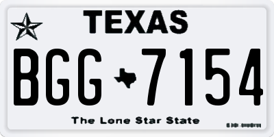TX license plate BGG7154