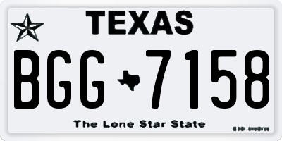 TX license plate BGG7158