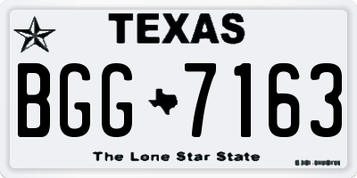 TX license plate BGG7163