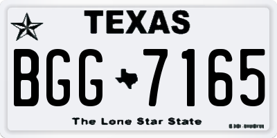 TX license plate BGG7165