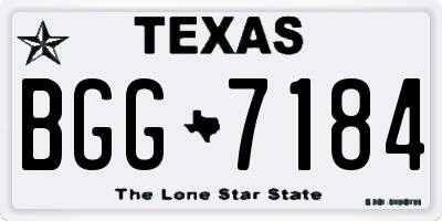 TX license plate BGG7184