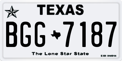 TX license plate BGG7187