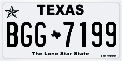 TX license plate BGG7199