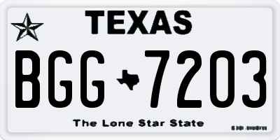 TX license plate BGG7203