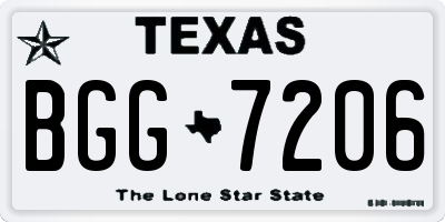 TX license plate BGG7206
