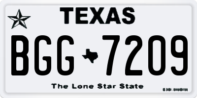 TX license plate BGG7209
