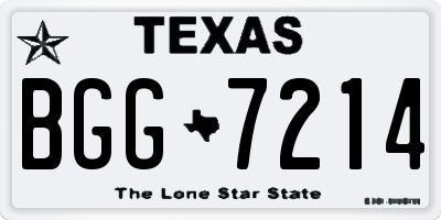 TX license plate BGG7214