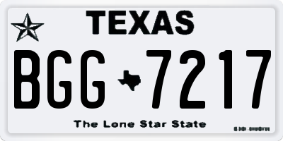 TX license plate BGG7217