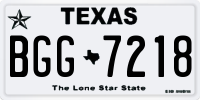 TX license plate BGG7218
