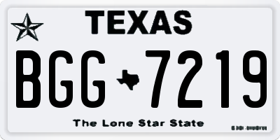 TX license plate BGG7219