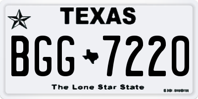 TX license plate BGG7220