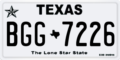 TX license plate BGG7226
