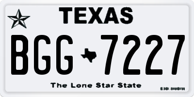 TX license plate BGG7227