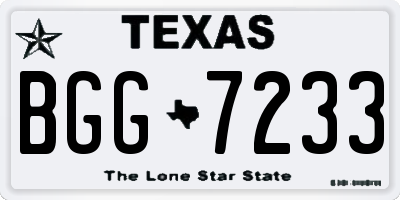 TX license plate BGG7233