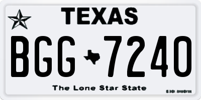 TX license plate BGG7240