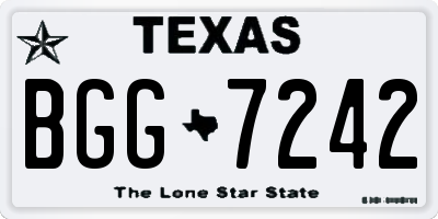 TX license plate BGG7242