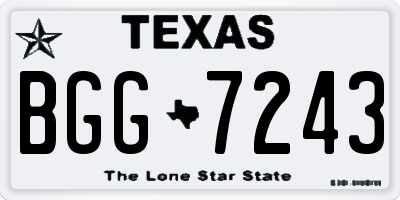 TX license plate BGG7243