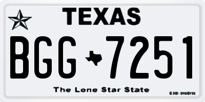 TX license plate BGG7251