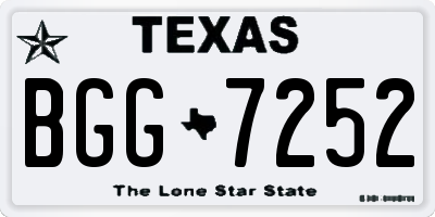 TX license plate BGG7252