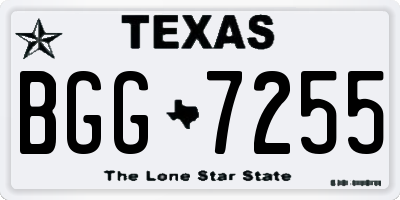 TX license plate BGG7255