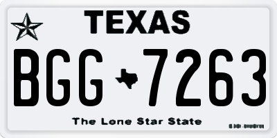 TX license plate BGG7263