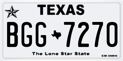 TX license plate BGG7270