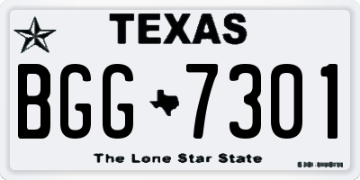 TX license plate BGG7301