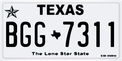 TX license plate BGG7311